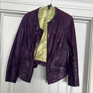 Danier Rich Purple Leather Jacket